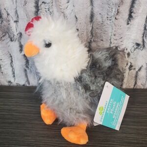Walmart Way To Celebrate Shaggy ROOSTER Fluffy Grey Chicken 7" Plush Easter TAGS